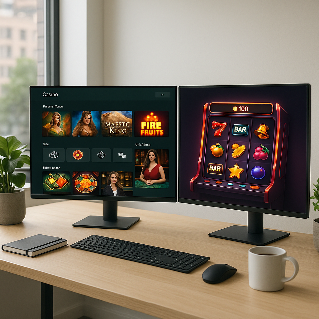 Casinight - Interface de bureau - Design épuré et navigation intuitive
